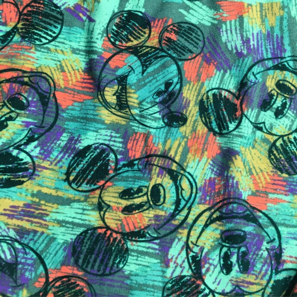 Boutique style pattern leggings, Mousey , Grn/org/purp